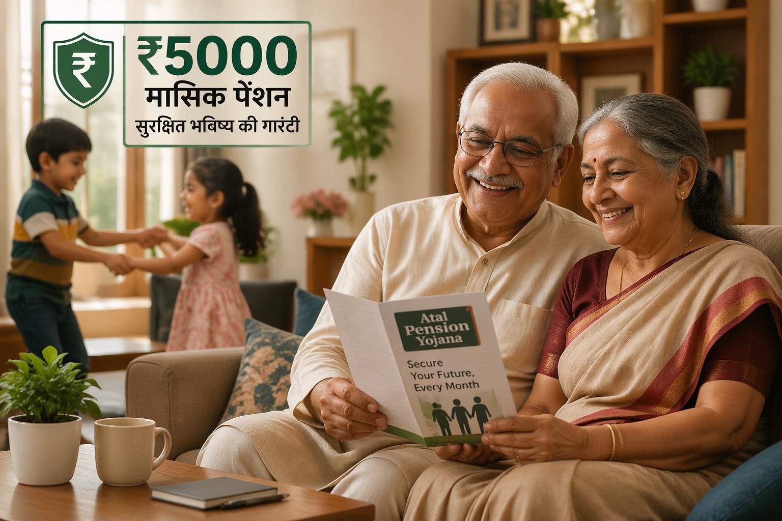 अटल पेंशन योजना के तहत ₹5000 मासिक पेंशन का लाभ लेते हुए बुजुर्ग दंपत्ति