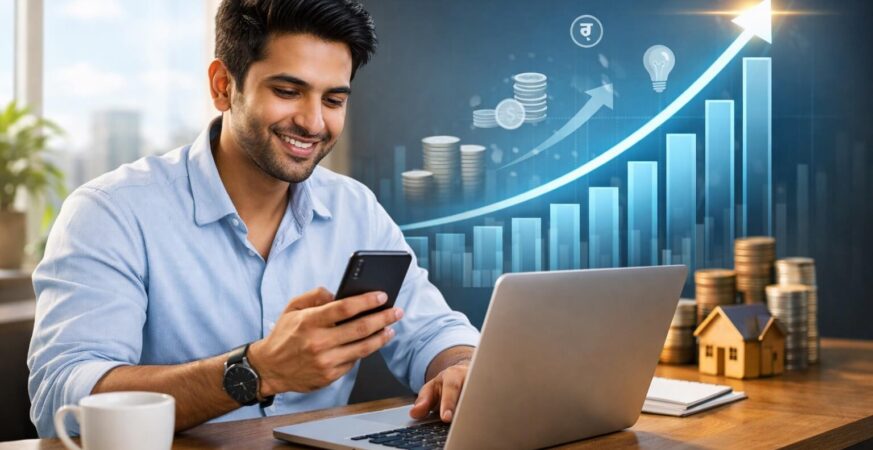 Investment kya hota hai concept showing indian person planning financial growth and wealth building