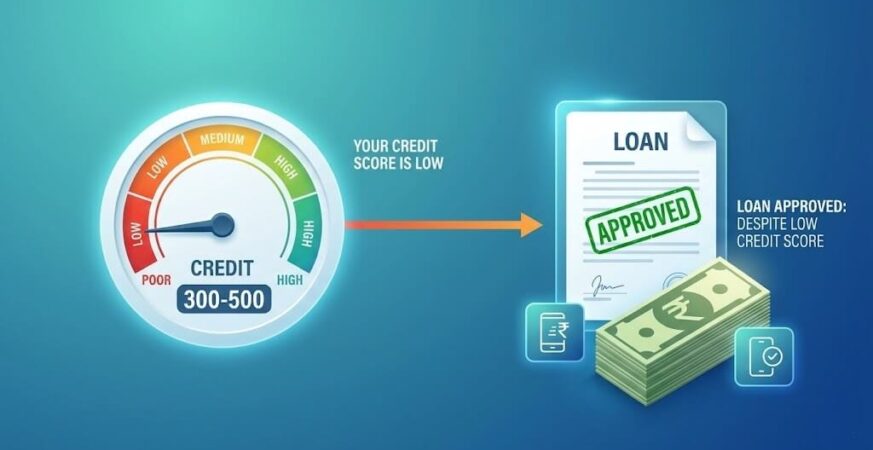 low cibil score par loan approval india rupee mobile app