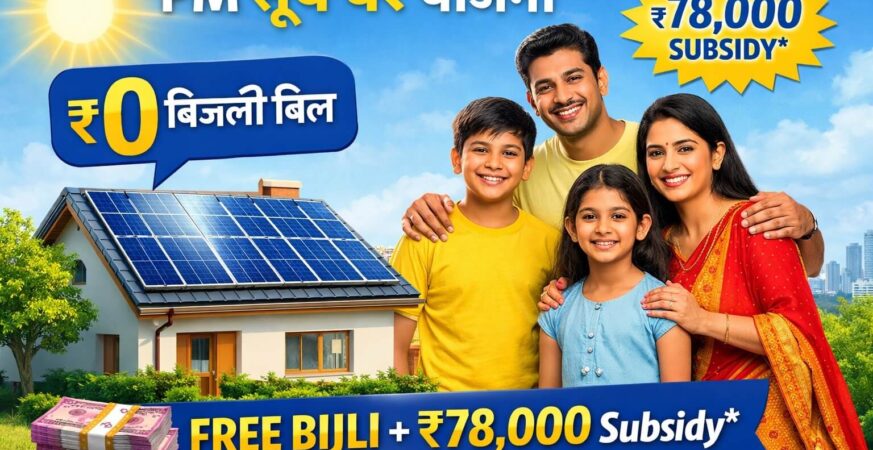 PM Surya Ghar Yojana solar subsidy benefits rooftop panel zero electricity bill India