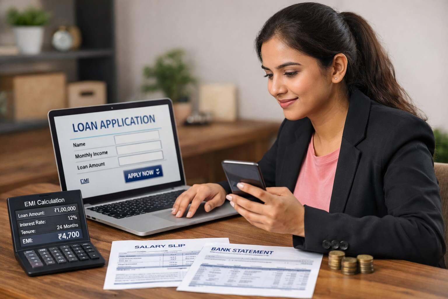 सैलरी पर लोन कैसे लें – भारतीय कर्मचारी ऑनलाइन पर्सनल लोन के लिए आवेदन करते हुए